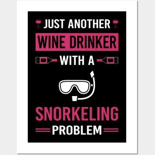 Wine Drinker Snorkeling Snorkelling Snorkel Snorkeler Posters and Art